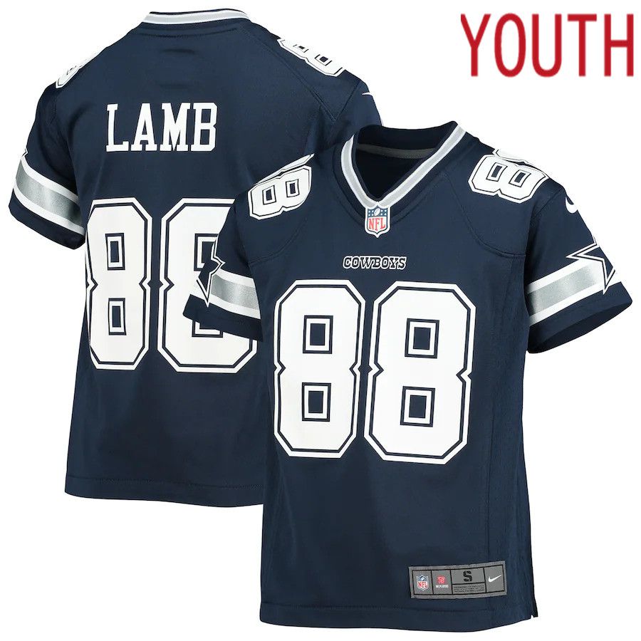 Youth Dallas Cowboys 88 CeeDee Lamb Nike Navy Player Game NFL Jersey